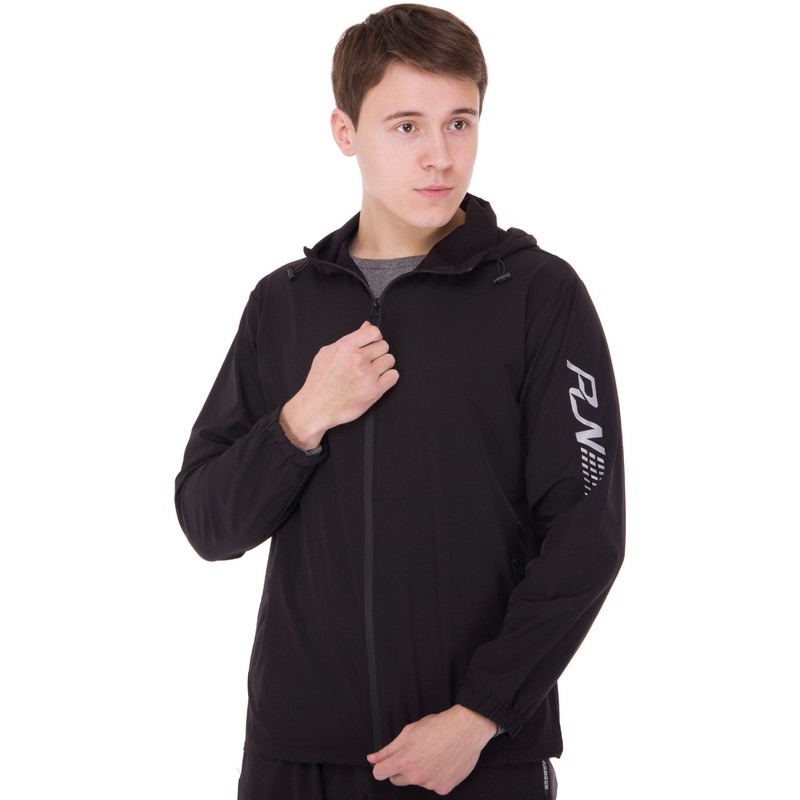 Кофта спортивна на блискавці з капюшоном JASON 0991 M-2XL чорний