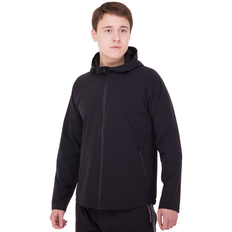 Кофта спортивна на блискавці з капюшоном JASON 1003 M-3XL чорний