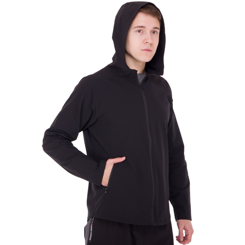 Кофта спортивна на блискавці з капюшоном JASON 1003 M-3XL чорний