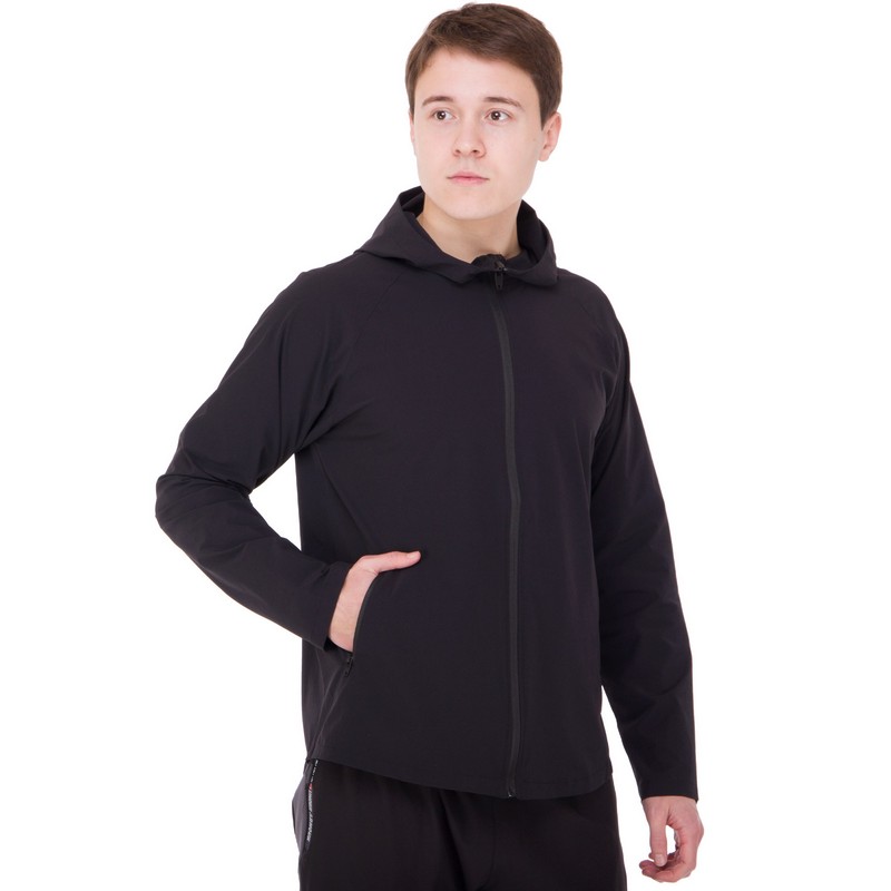 Кофта спортивна на блискавці з капюшоном JASON 1003 M-3XL чорний