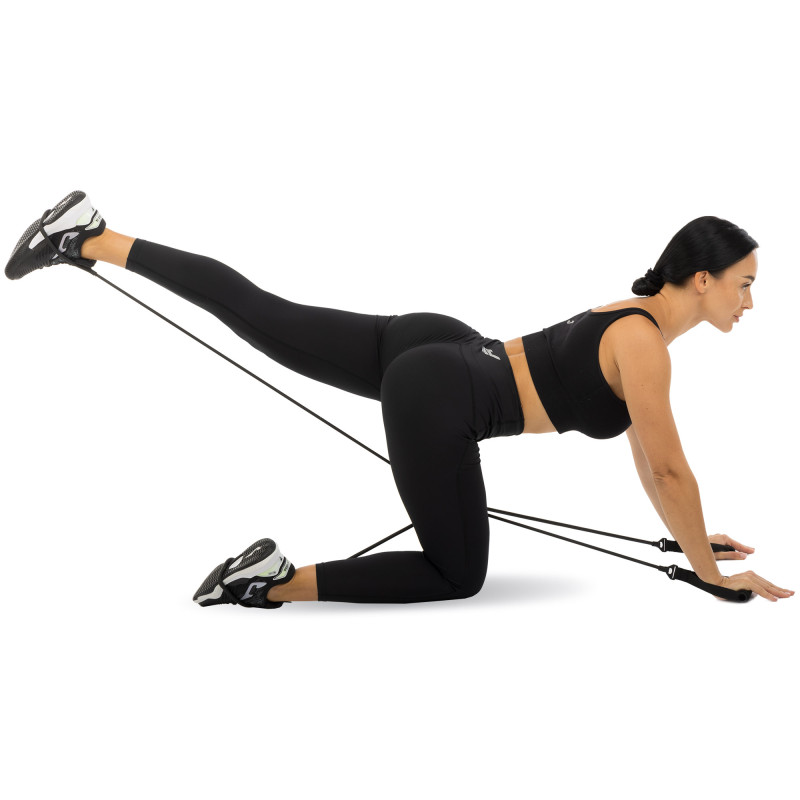 Еспандер трубчастий з ручками та лямками для ніг BODY SHAPER SP-Sport 10046 чорний
