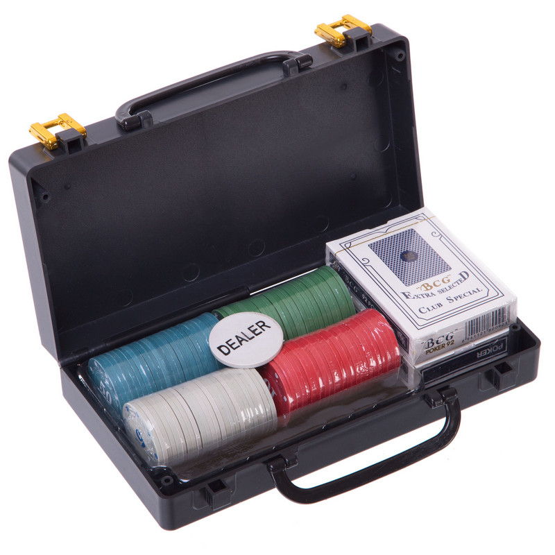 Набір для покеру у пластиковому кейсі Texas Holdem Poker set SP-Sport 100S-2C 100 фішок