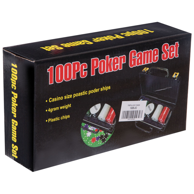 Набір для покеру у пластиковому кейсі Texas Holdem Poker set SP-Sport 100S-2C 100 фішок