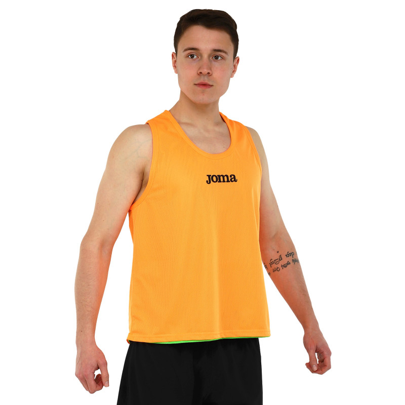 Манішка спортивна ігрова двостороння цільна Joma 101689-050 салатовий-помаранчевий
