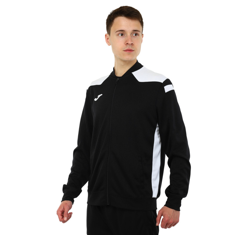 Костюм спортивний кофта на блискавці та штани Joma CHAMPIONSHIP VI 101953-102 6XS-2XL чорний-білий
