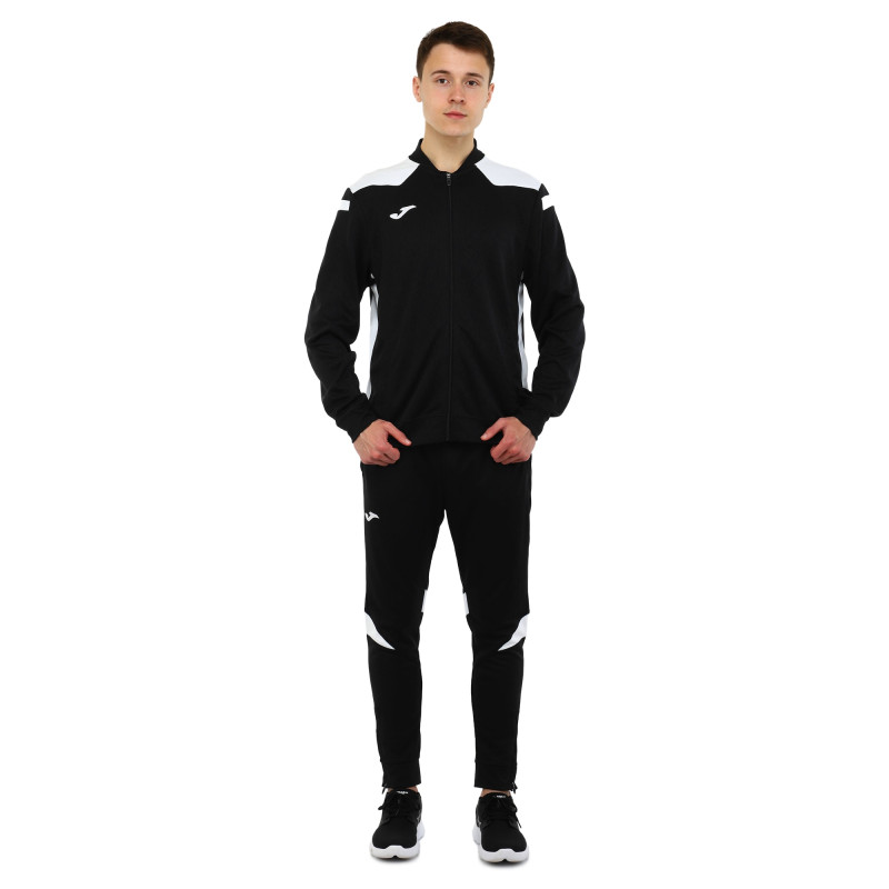 Костюм спортивний кофта на блискавці та штани Joma CHAMPIONSHIP VI 101953-102 6XS-2XL чорний-білий