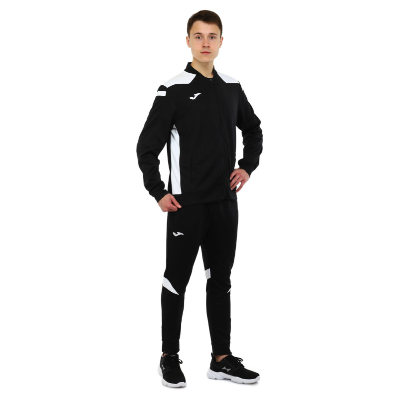 Костюм спортивний кофта на блискавці та штани Joma CHAMPIONSHIP VI 101953-102 6XS-2XL чорний-білий