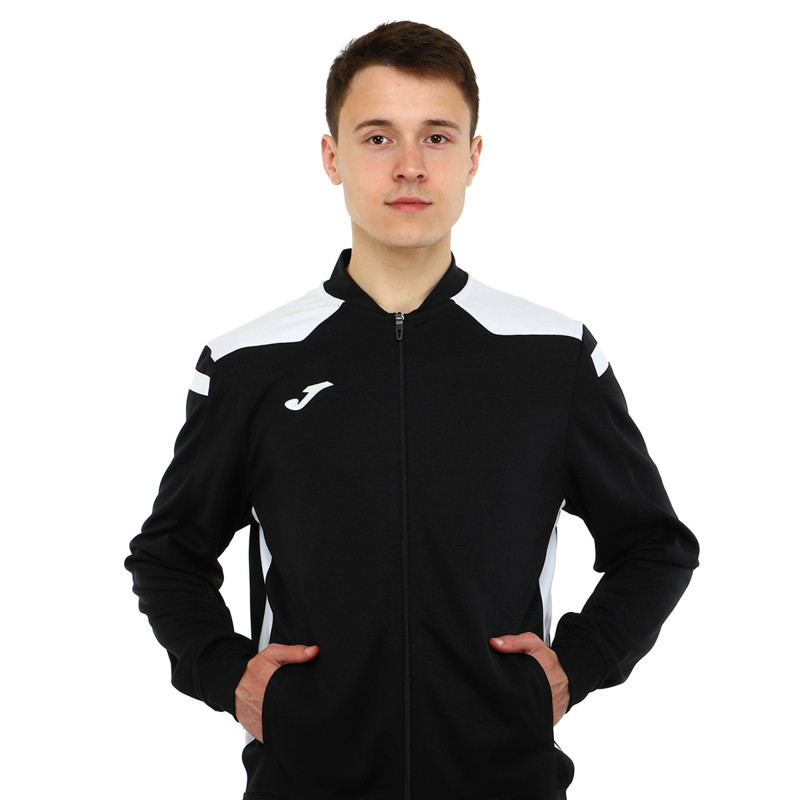 Костюм спортивний кофта на блискавці та штани Joma CHAMPIONSHIP VI 101953-102 6XS-2XL чорний-білий