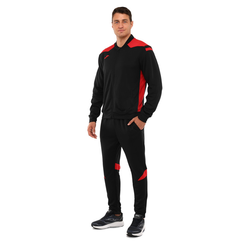 Костюм спортивний кофта на блискавці та штани Joma CHAMPIONSHIP VI 101953-106 6XS-2XL чорний-червоний
