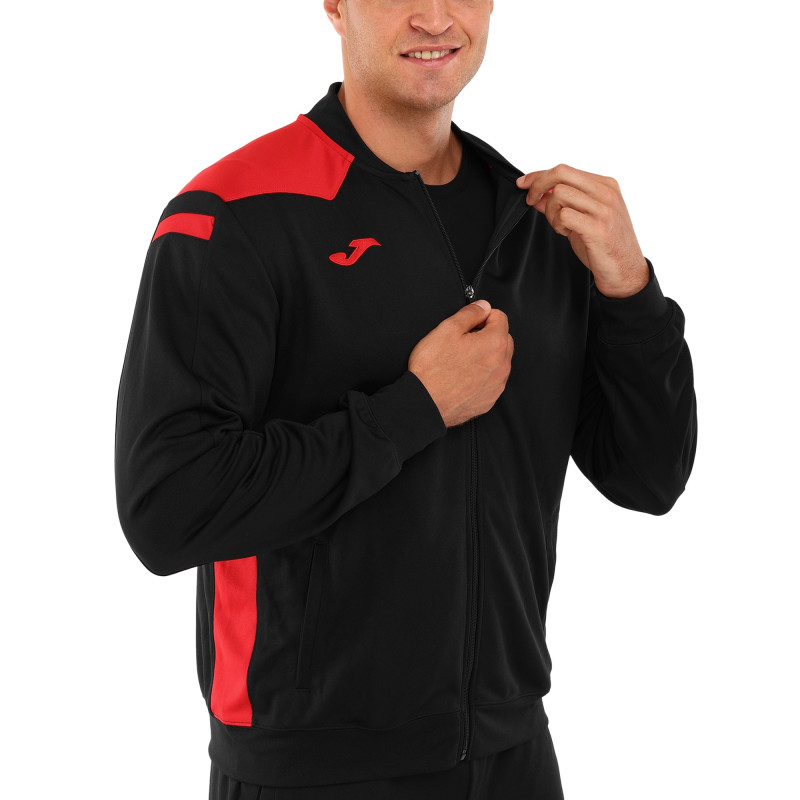 Костюм спортивний кофта на блискавці та штани Joma CHAMPIONSHIP VI 101953-106 6XS-2XL чорний-червоний