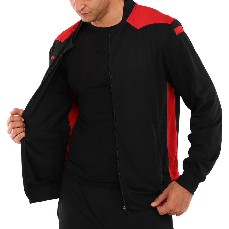 Костюм спортивний кофта на блискавці та штани Joma CHAMPIONSHIP VI 101953-106 6XS-2XL чорний-червоний