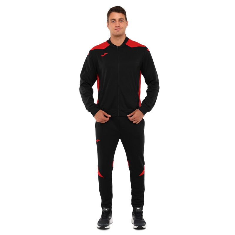 Костюм спортивний кофта на блискавці та штани Joma CHAMPIONSHIP VI 101953-106 6XS-2XL чорний-червоний