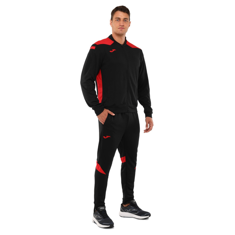 Костюм спортивний кофта на блискавці та штани Joma CHAMPIONSHIP VI 101953-106 6XS-2XL чорний-червоний