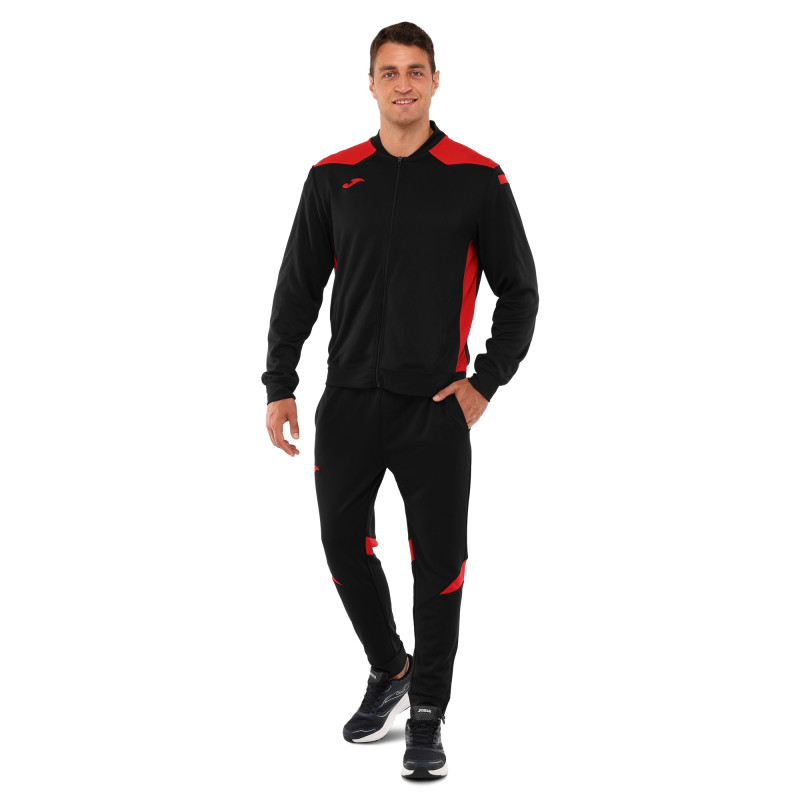 Костюм спортивний кофта на блискавці та штани Joma CHAMPIONSHIP VI 101953-106 6XS-2XL чорний-червоний