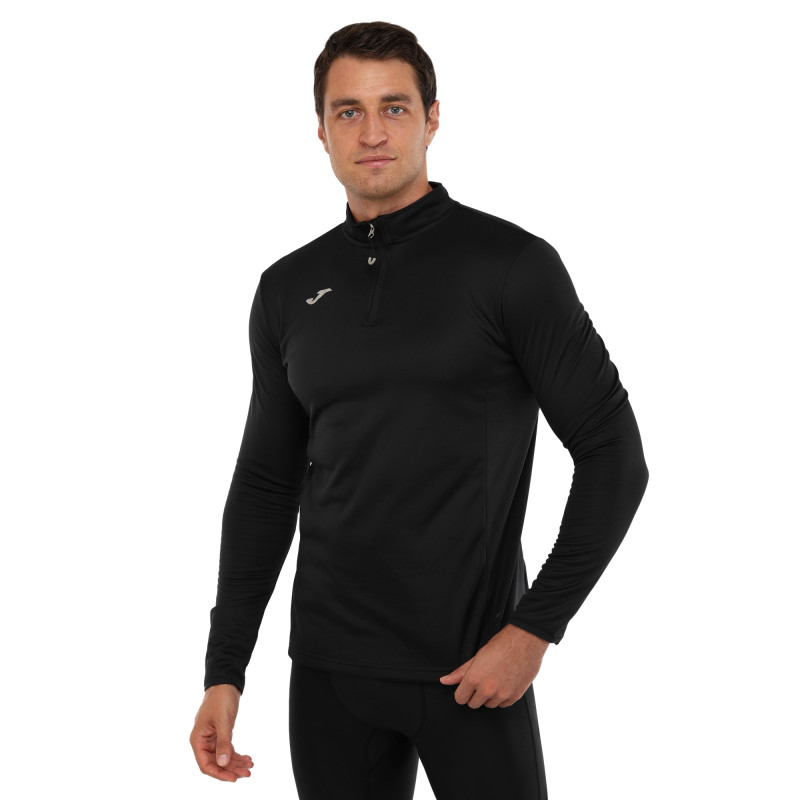 Лонгслів спортивний на блискавці Joma RUNNING NIGHT 102241-100 S-XL чорний