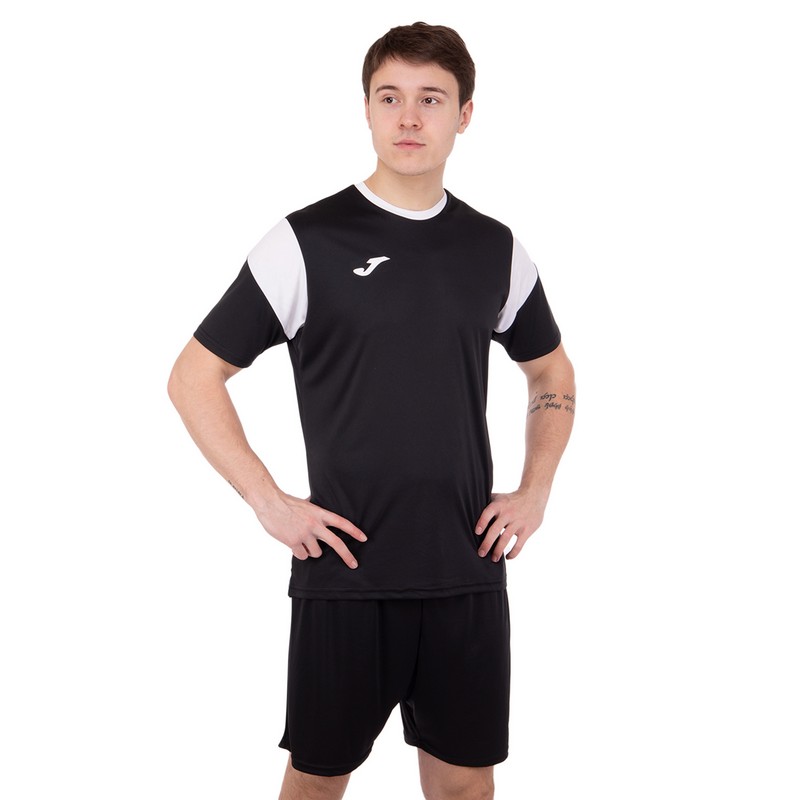 Форма футбольна комплект футболка та шорти Joma PHOENIX 102741-102 XS-2XL чорний-білий