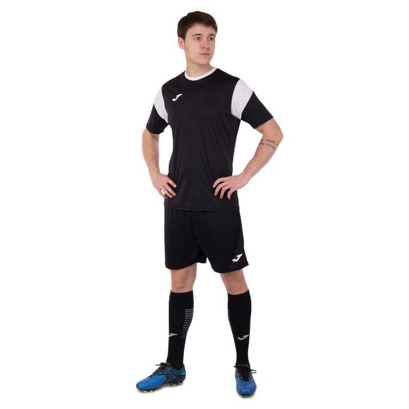 Форма футбольна комплект футболка та шорти Joma PHOENIX 102741-102 XS-2XL чорний-білий