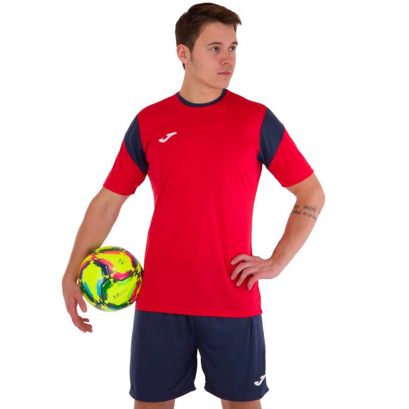 Форма футбольна комплект футболка та шорти Joma PHOENIX 102741-603 4XS-2XL червоно-темно-синій