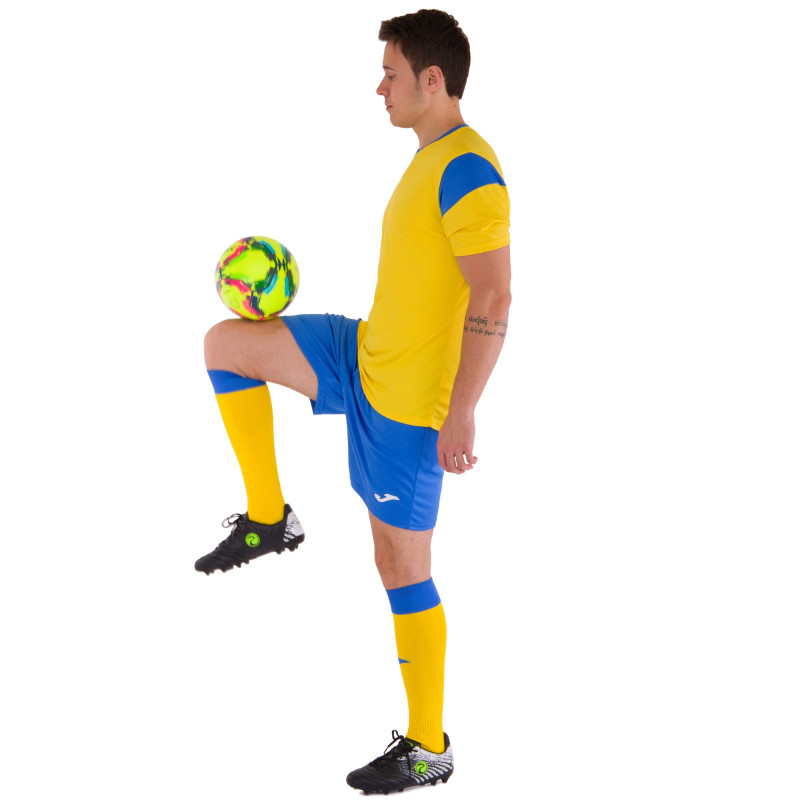 Форма футбольна комплект футболка та шорти Joma PHOENIX 102741-907 4XS-2XL жовтий-синій