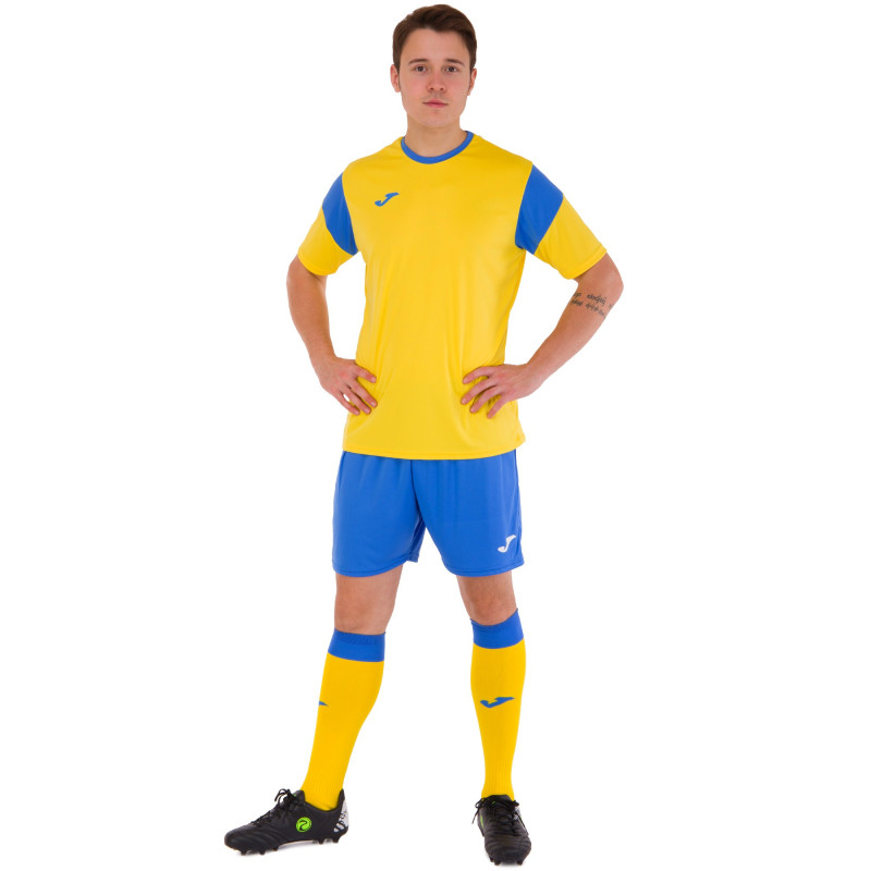 Форма футбольна комплект футболка та шорти Joma PHOENIX 102741-907 4XS-2XL жовтий-синій