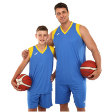 Форма баскетбольна майка та шорти Joma FINAL II 102849-709 5XS-2XL синій-жовтий