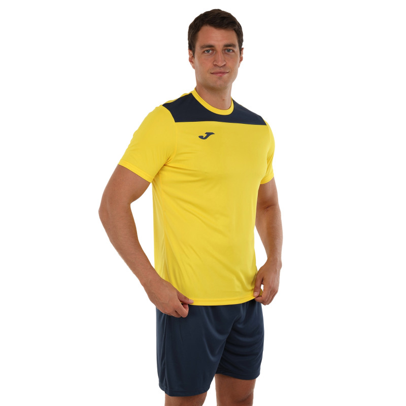 Форма футбольна комплект футболка та шорти Joma PHOENIX III 103124-903 4XS-XL жовтий-темно-синій