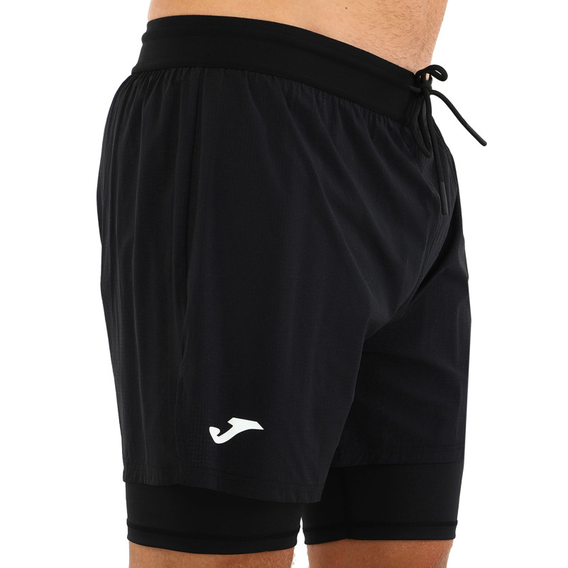Шорти спортивні подвійні 2 в 1 з тайтсами чоловічі Joma R-TRAIL NATURE 103174-100 S-2XL чорний