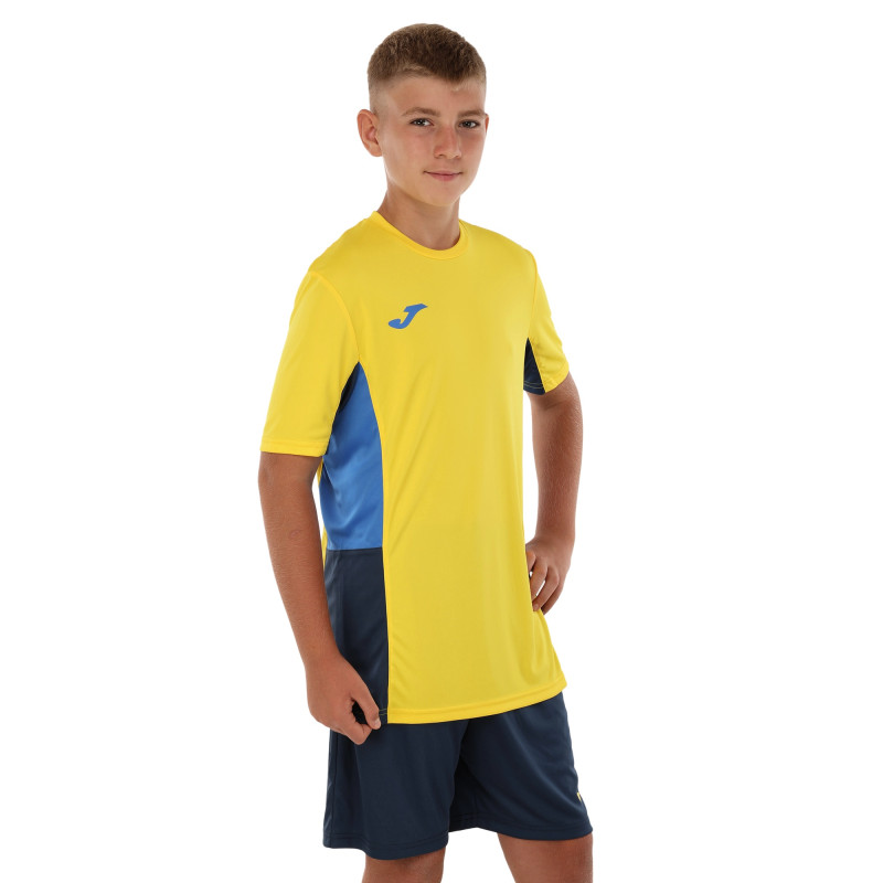 Форма футбольна комплект футболка та шорти Joma DANUBIO II 103213-903 4XS-XL жовтий-темно-синій