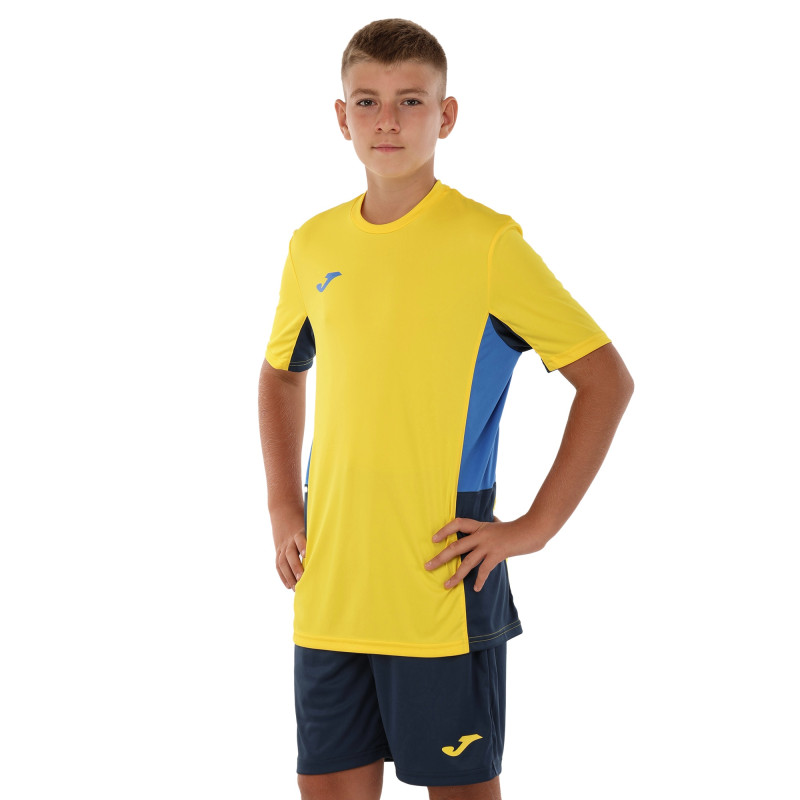 Форма футбольна комплект футболка та шорти Joma DANUBIO II 103213-903 4XS-XL жовтий-темно-синій