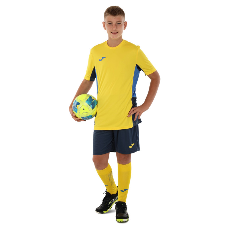 Форма футбольна комплект футболка та шорти Joma DANUBIO II 103213-903 4XS-XL жовтий-темно-синій