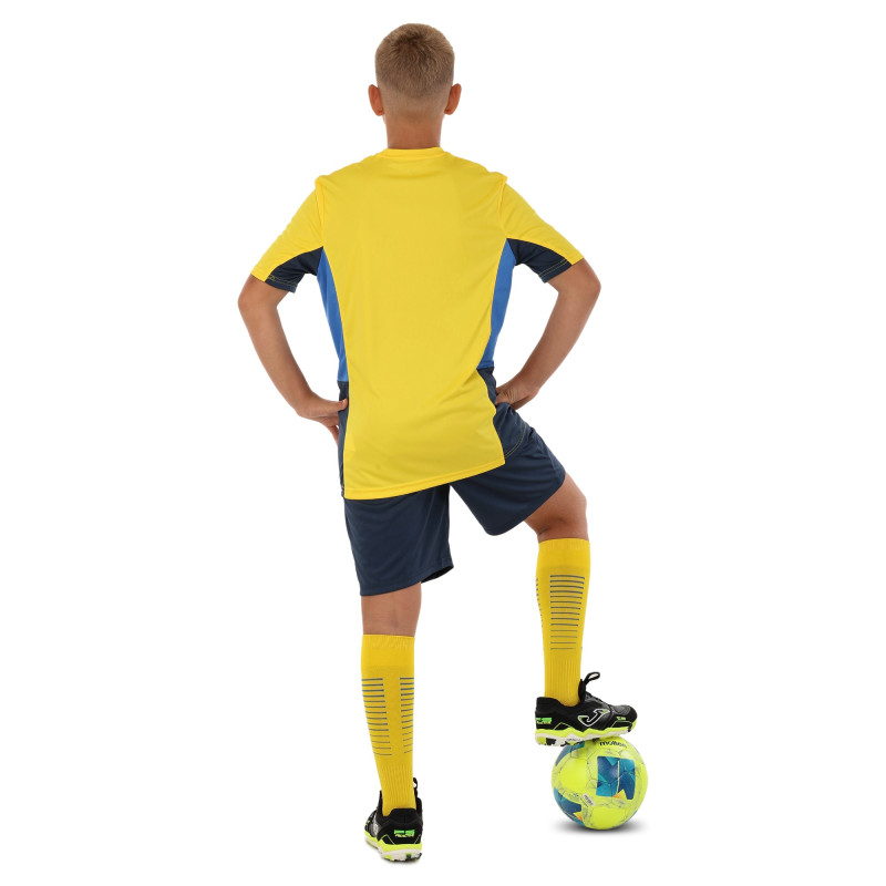 Форма футбольна комплект футболка та шорти Joma DANUBIO II 103213-903 4XS-XL жовтий-темно-синій