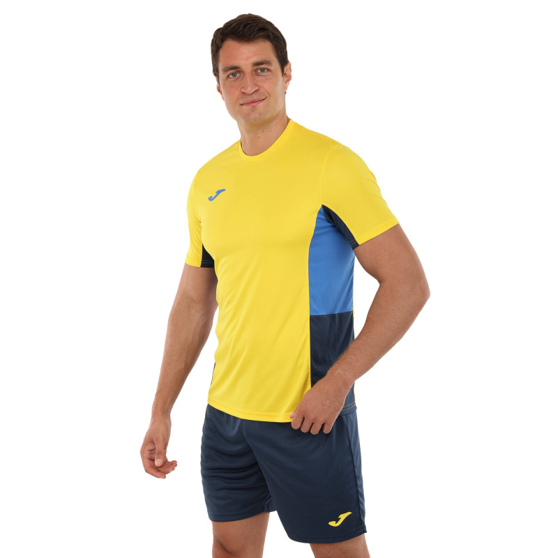 Форма футбольна комплект футболка та шорти Joma DANUBIO II 103213-903 4XS-XL жовтий-темно-синій