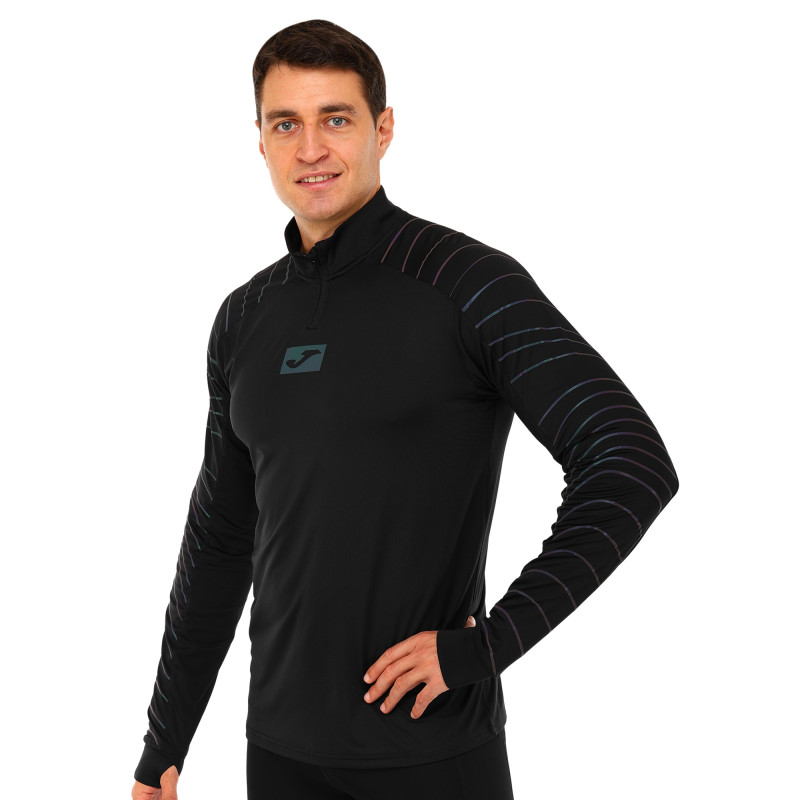 Лонгслів спортивний на блискавці Joma R-NIGHT 104044-100 S-2XL чорний