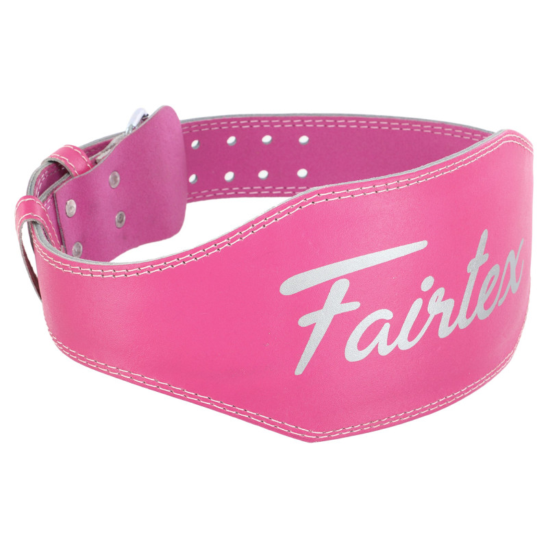 Пояс атлетичний шкіряний FAIRTEX 165086 спинка-15см розмір-S-XL рожевий