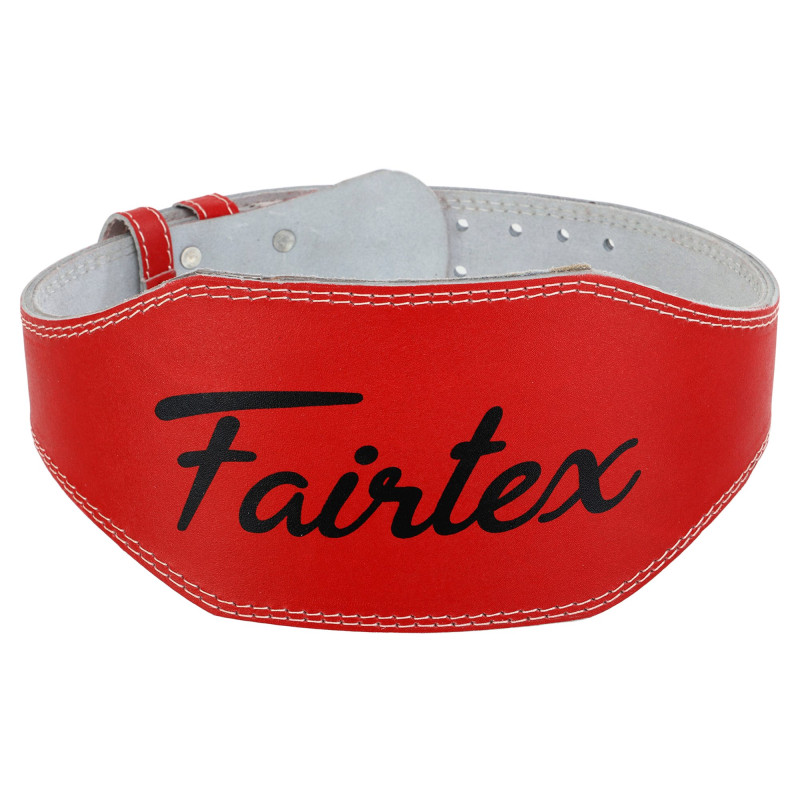 Пояс атлетичний шкіряний FAIRTEX 167076 спинка-15см розмір-S-XL червоний