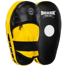 Лапа боксерська пряма подовжена тренувальна шкіра BOXER 2006-01 38х18х4,5см 2штуки кольори в асортименті