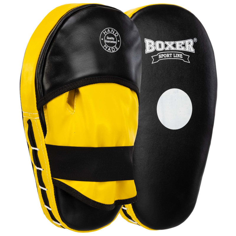 Лапа боксерська пряма подовжена тренувальна шкіра BOXER 2006-01 38х18х4,5см 2штуки кольори в асортименті