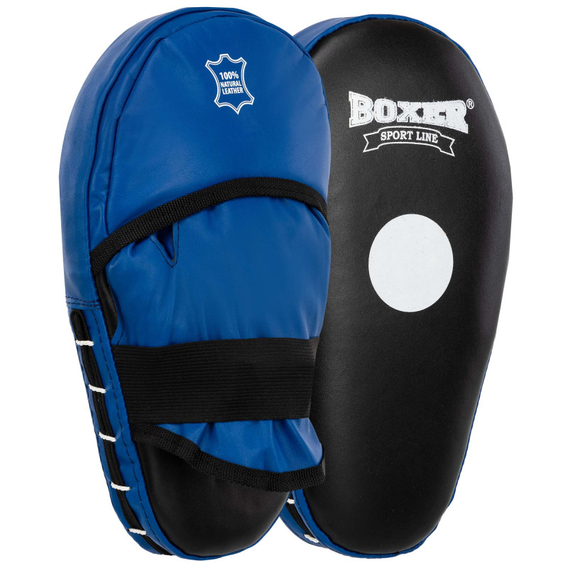 Лапа боксерська пряма подовжена тренувальна шкіра BOXER 2006-01 38х18х4,5см 2штуки кольори в асортименті