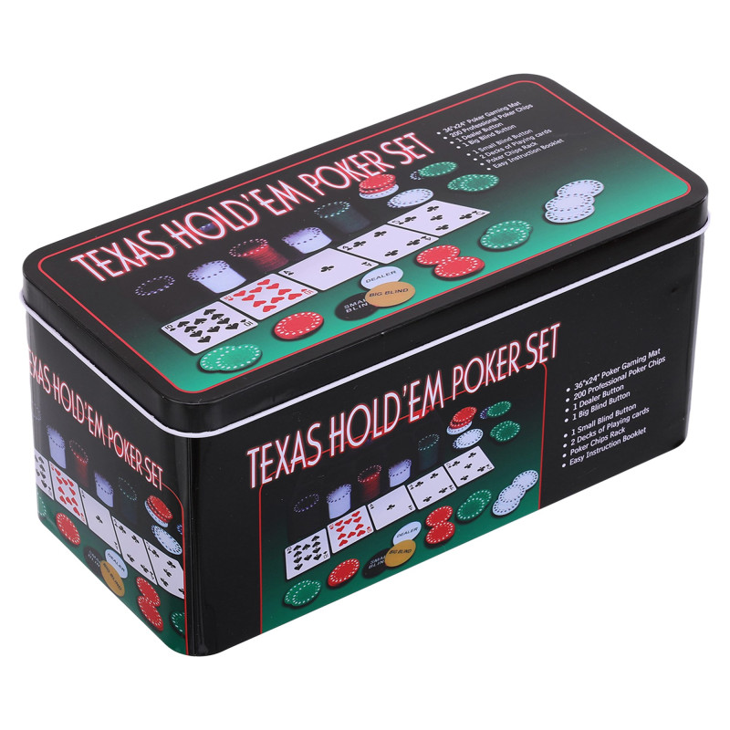 Набір для покеру в металевій коробці Texas Holdem Poker set SP-Sport 200T 200 фішок