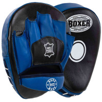 Лапа боксерська вигнута тренувальна шкіра BOXER 2010-01 19х23х4см 2штуки кольори в асортименті