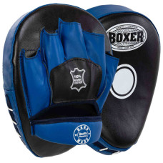 Лапа боксерська вигнута тренувальна шкіра BOXER 2010-01 19х23х4см 2штуки кольори в асортименті