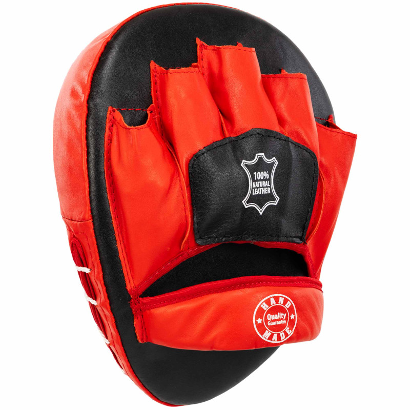 Лапа боксерська вигнута тренувальна шкіра BOXER 2010-01 19х23х4см 2штуки кольори в асортименті