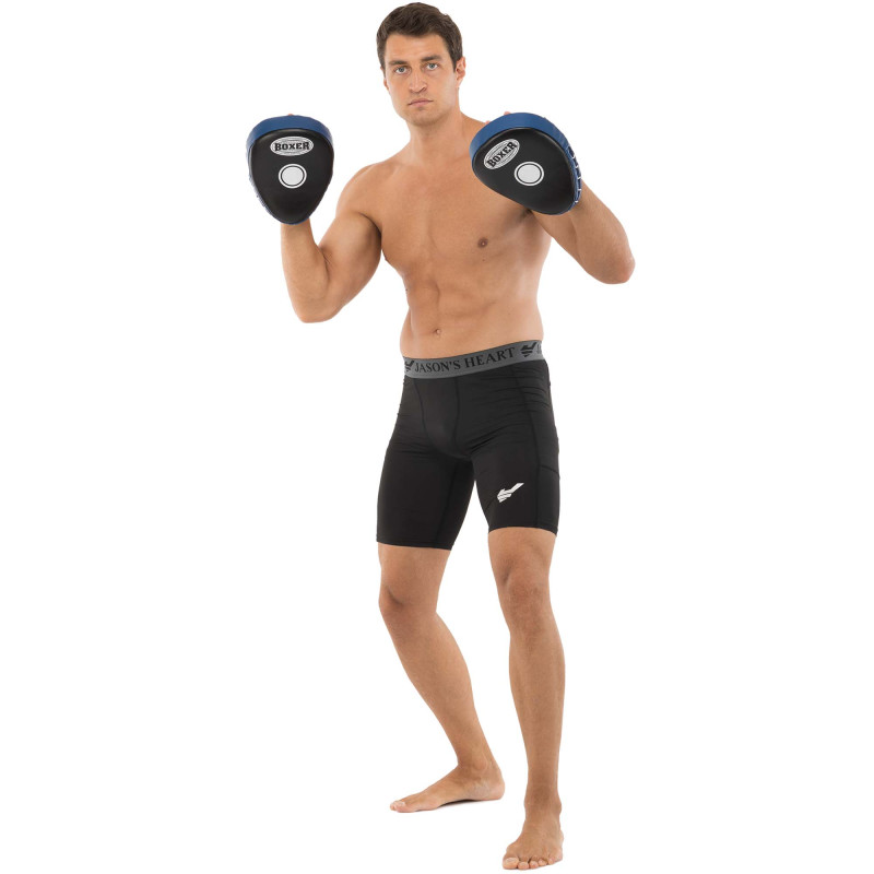Лапа боксерська вигнута тренувальна шкіра BOXER 2010-01 19х23х4см 2штуки кольори в асортименті