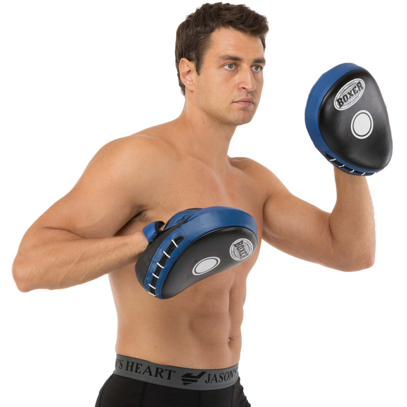 Лапа боксерська вигнута тренувальна шкіра BOXER 2012-01 элит 23х19х4,5см 2штуки кольори в асортименті