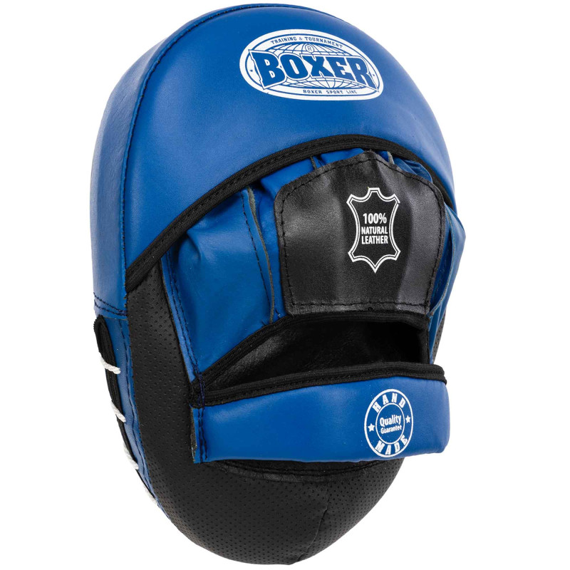 Лапа боксерська вигнута тренувальна шкіра BOXER 2012-01 элит 23х19х4,5см 2штуки кольори в асортименті