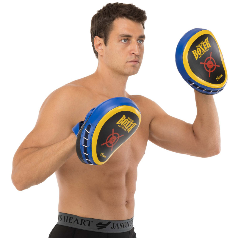 Лапа боксерська вигнута тренувальна Кожвініл BOXER Элит 2013-01 23х19х4,5см 2штуки кольори в асортименті
