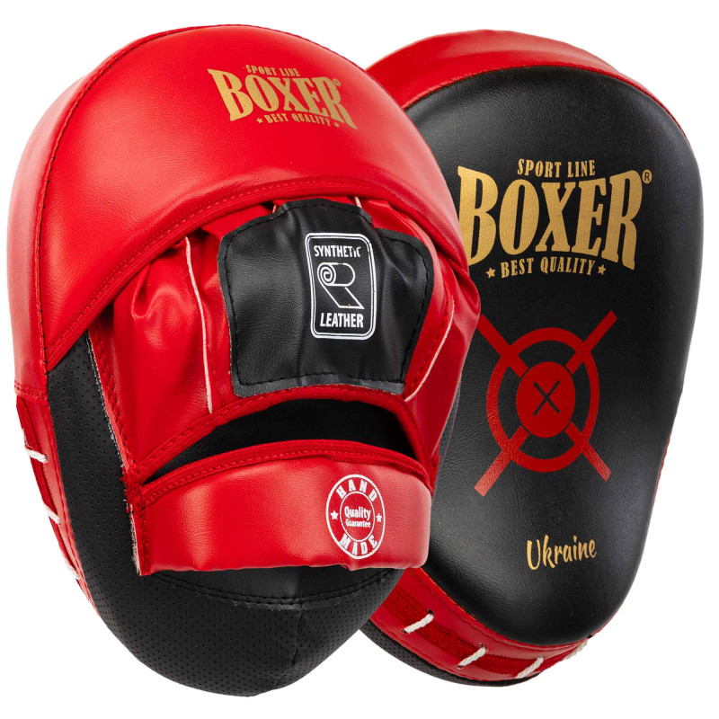 Лапа боксерська вигнута тренувальна Кожвініл BOXER Элит 2013-01 23х19х4,5см 2штуки кольори в асортименті