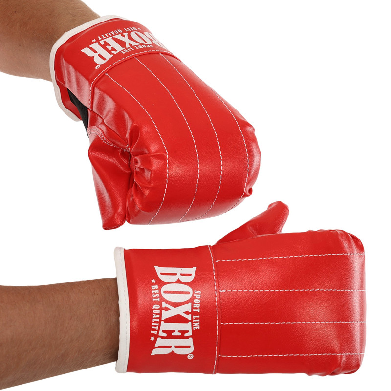 Снарядні рукавички-млинці для боксу штучна шкіра BOXER 2015 розмір L кольори в асортименті