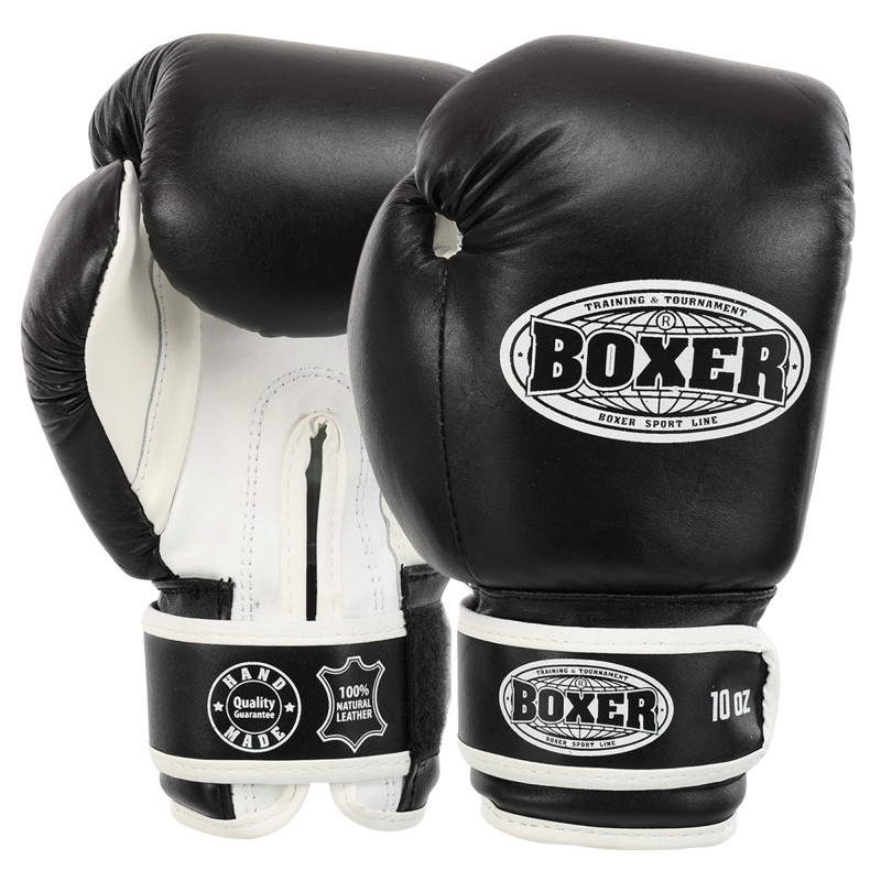 Боксерські рукавиці шкіряні BOXER 2023 10-12унцій кольори в асортименті