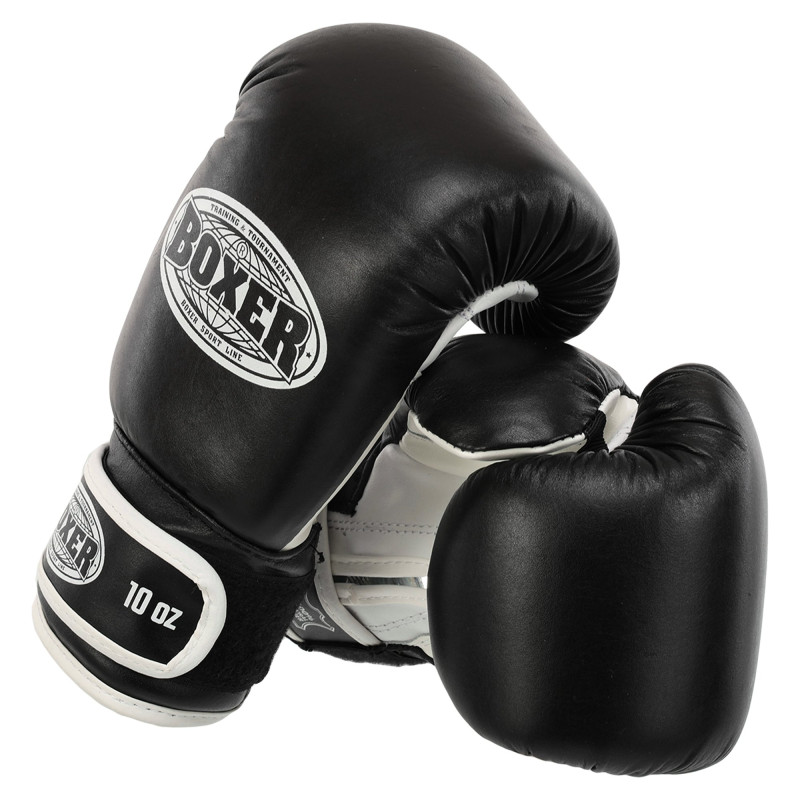 Боксерські рукавиці шкіряні BOXER 2023 10-12унцій кольори в асортименті